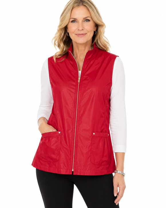 Chico's Jackets & Blazers - Chico’s Zenergy Vest Size XL Red Sleeveless Zip Front Jacket Pockets Layer